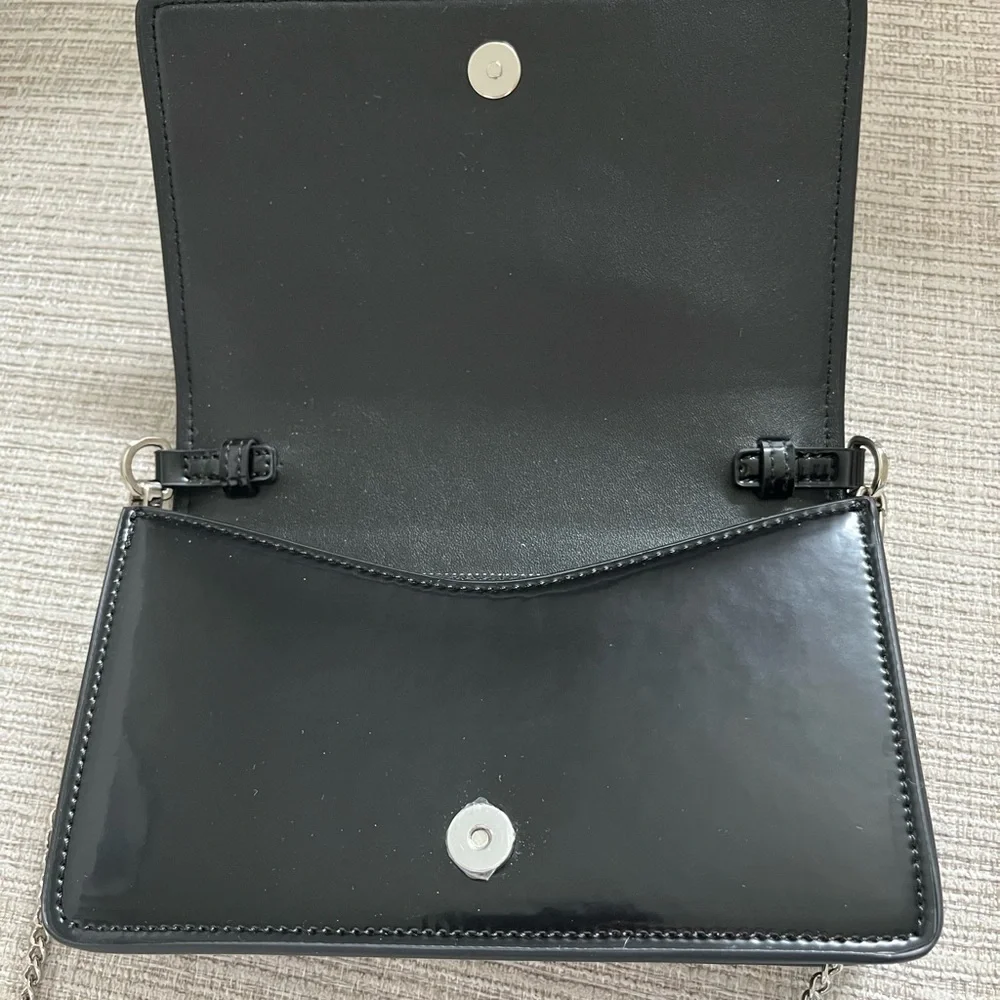 Prada Black Patent Leather Clutch with Chain - Picture 11 of 16